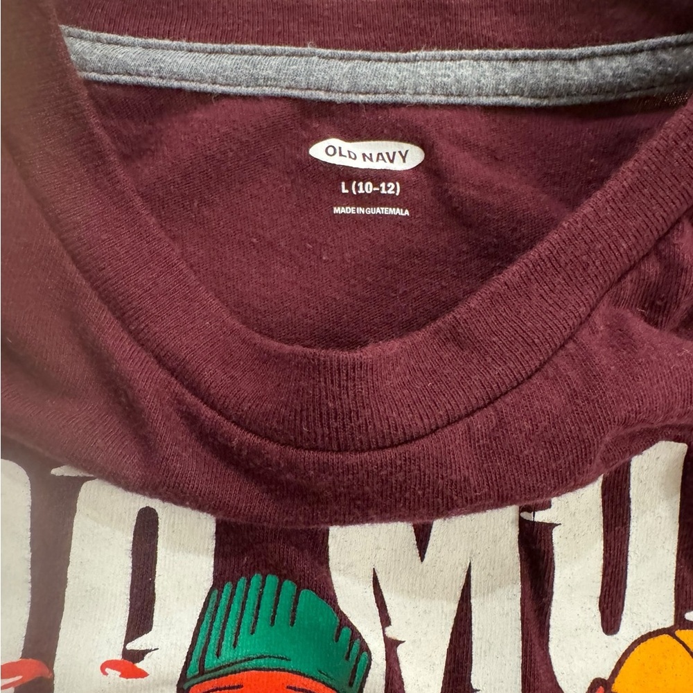 Old Navy | Burgundy Size L Large 10/12 Basketball Dunk “Too Much Sauce” Maroon - Picture 6 of 7